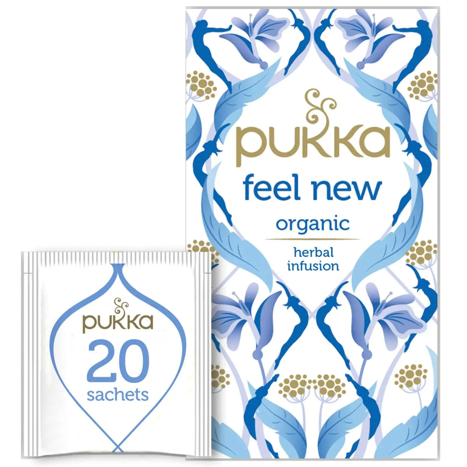Chá Pukka | Feel New 20 saquinhos de chá | Saquinhos de chá Pukka | Chá Pukka | 1,4 onças no total
