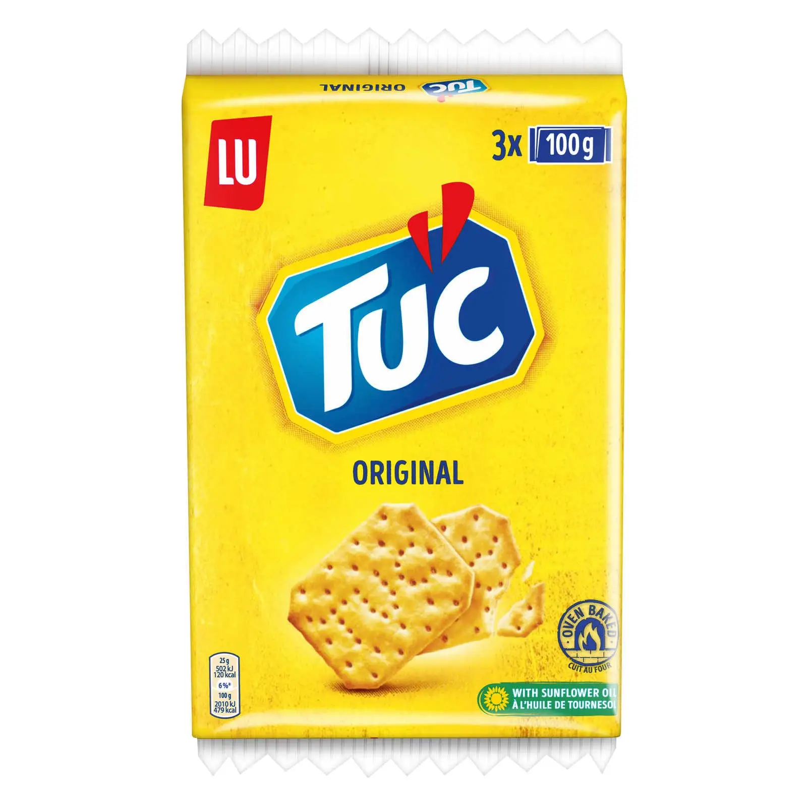 Biscuits Lu | Crackers originaux au sel 3 pièces | Biscuits Lu | Biscuits belges | 10,5 onces au total