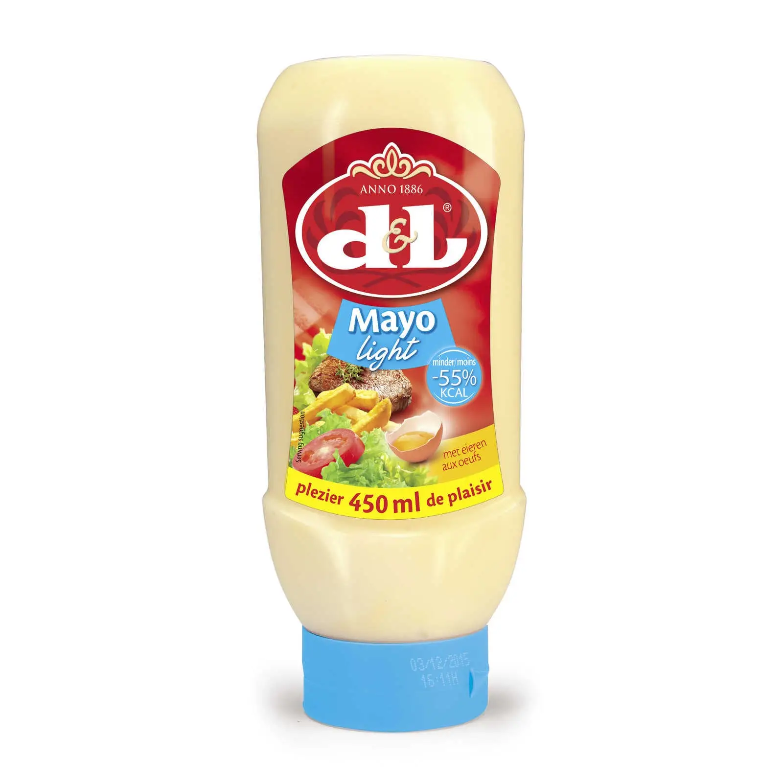 Salsa Devos Lemmens | Mayonesa ligera con huevo 450 ml | Devos Lemmens | Salsa belga | 15,8 onzas en total