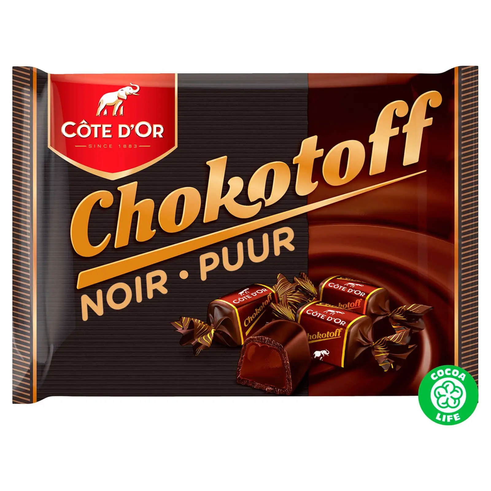 Chocolat belge Côte D'Or | Caramels au chocolat noir Chokotoff | Chocolats Côte D'Or | Chocolats belges fabriqués en Belgique Côte D'Or | 17,6 onces au total