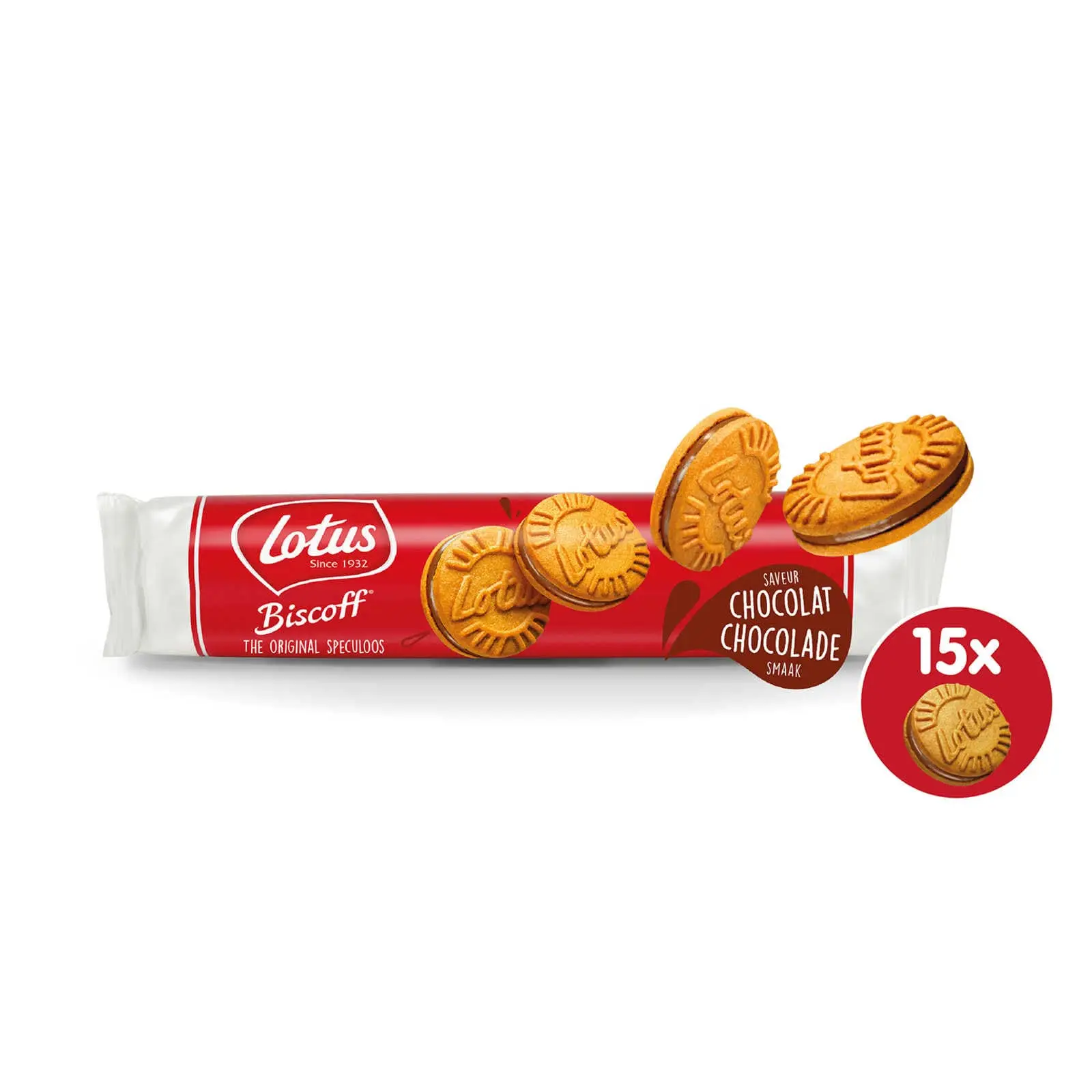 Lotus Cookies | The Original Chocolate Flavor 15 Pieces | Lotus Biscuits | Belgian Cookies | 5,2 Ounce Total