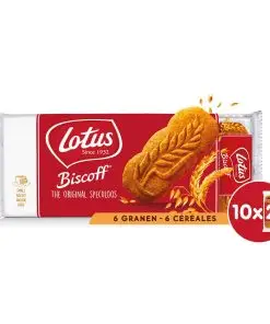 Lotus Cookies | The Original Speculoos 6 Cereals 10 Pieces | Lotus Biscuits | Belgian Cookies | 8,8 Ounce Total