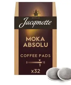 Jacqmotte Coffee | Coffee Pads Moka Absolu 32 Pieces | Belgian Coffee | Coffee Jacqmotte | 7,8 Ounce Total