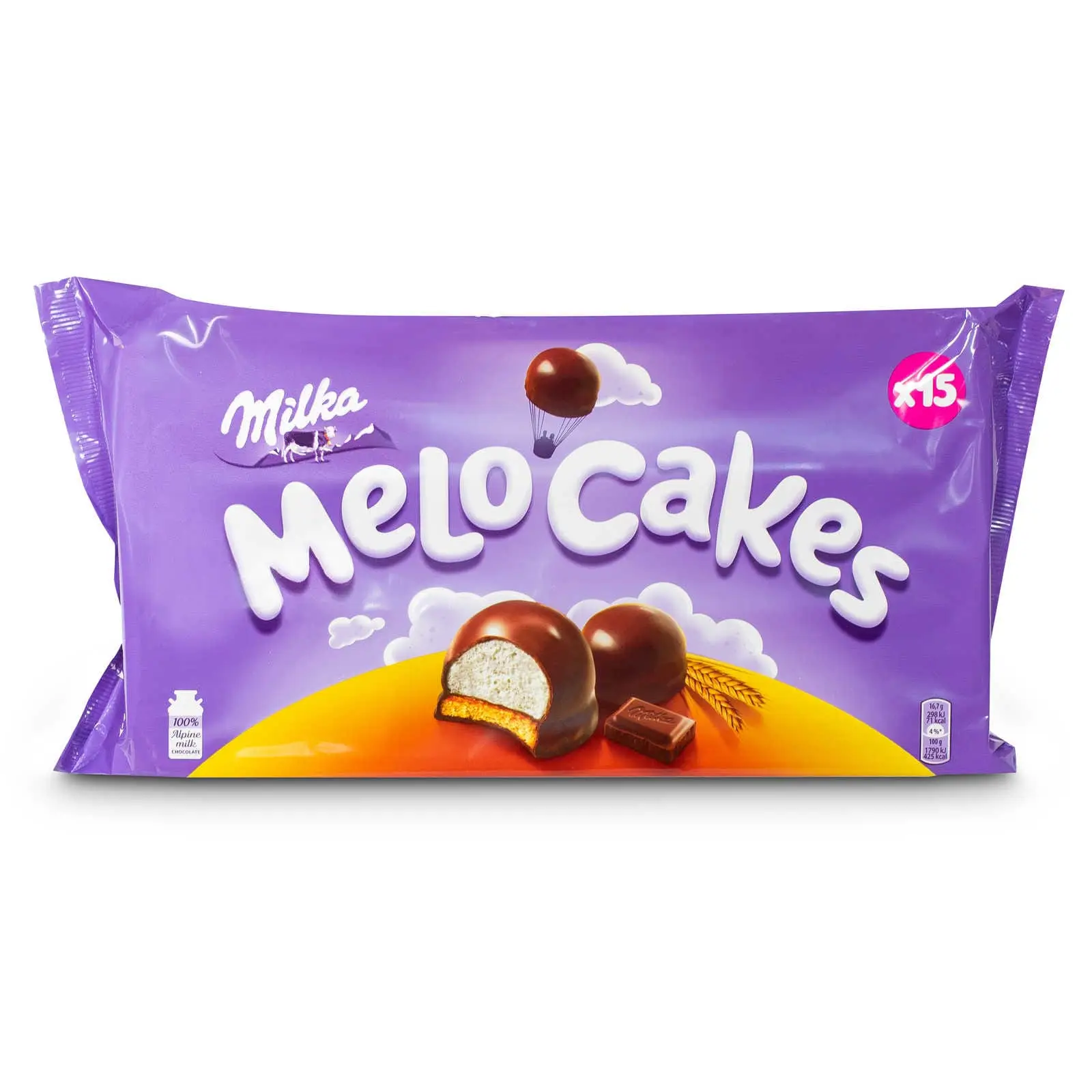 Milka Chocolate Candy | Melo-Cakes Chocolate Cakes Pralines Family Pack 15 Pieces | Milka Bars | Milka Candy | 8,8 Ounce Total