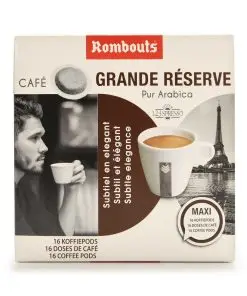 Rombouts Coffee | Café Grande Réserve Pur Arabica 16 Coffee Pods 4 Pieces 4 Pieces | Rombouts Coffee Filter | Belgian Coffee | 3,3 Ounce Total