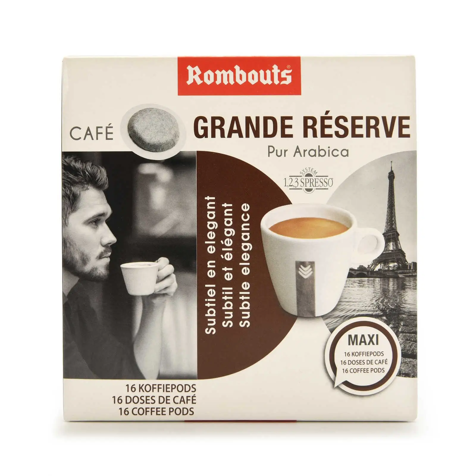 Café Rombouts | Café Grande Réserve Pur Arabica 16 cápsulas de café 4 peças 4 peças | Filtro de café Rombouts | Café belga | 3,3 onças no total