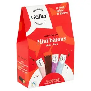 Chocolate Galler Bélgica | Mini Bâtons Escuros Sortidos 15 Unidades | Galler Chocolatier | Chocolate Belga | 6,3 Onças no Total - Image 2