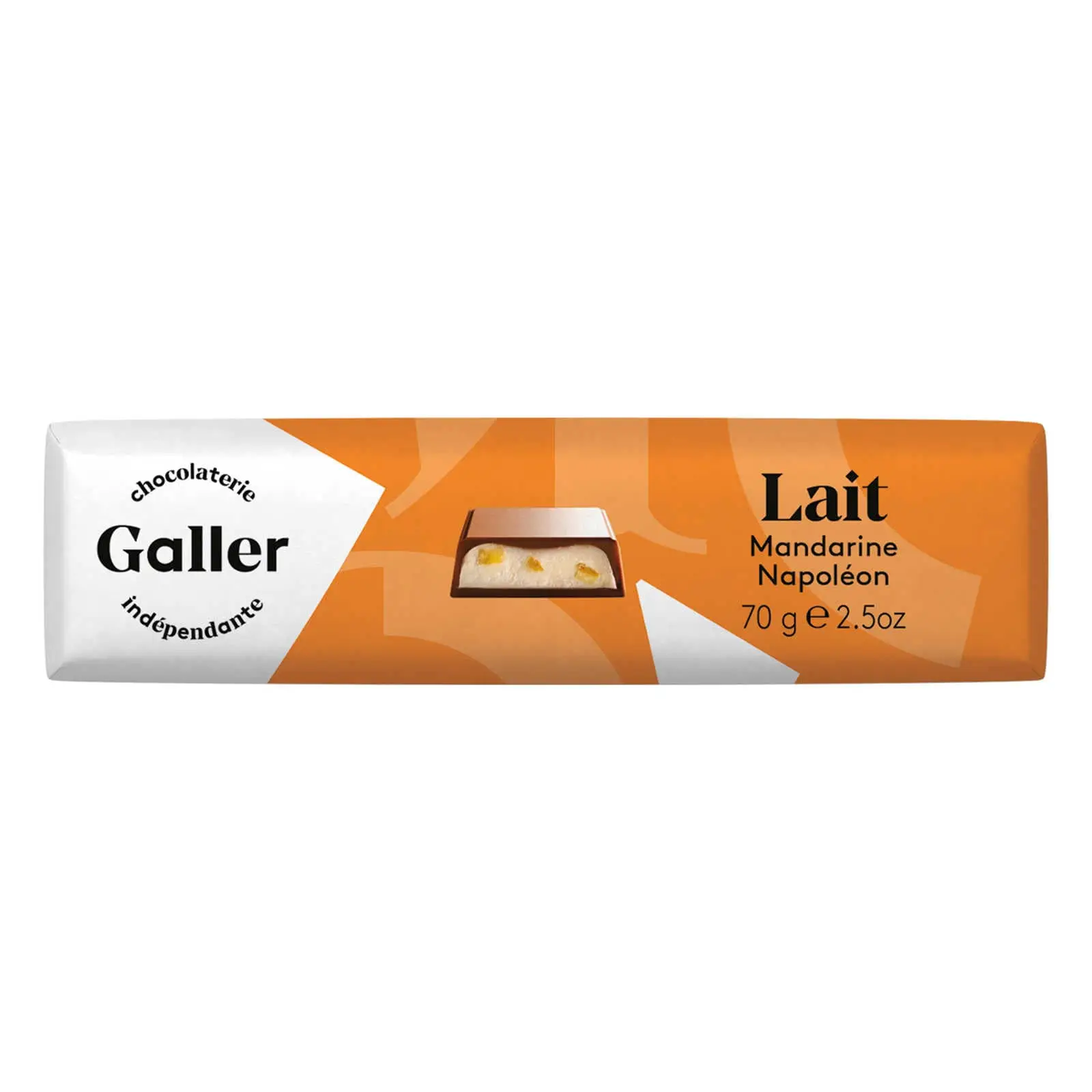 Chocolate Galler Bélgica | Lait Mandarine Napoléon | Galler Chocolatier | Chocolate belga | 2,4 onças Total