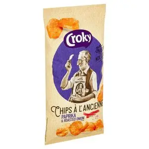 Croky Chips | Chips à l'ancienne saveur paprika et oignon rôti | Croky Crisps | Croky | 7 onces au total – Image 2