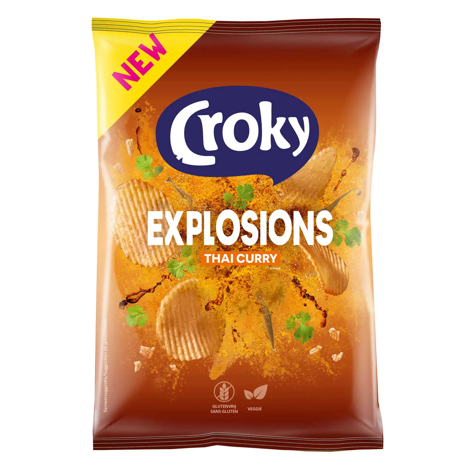 Croky Chips | Explosions Thai Curry Flavour 1 | Croky Crisps | Croky | 5,2 Ounce Total