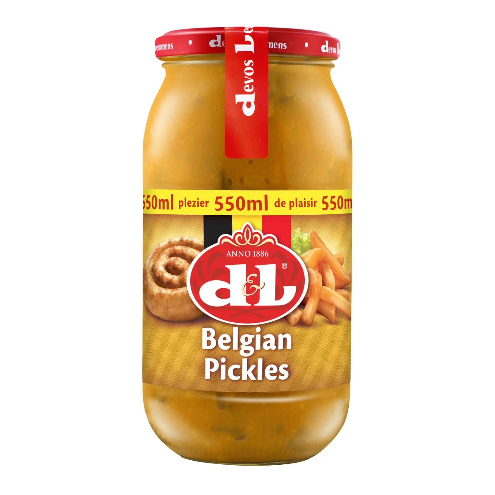 Molho Devos Lemmens | Pickles Belgas 550 ml | Devos Lemmens | Molho Belga | 19,4 onças no total