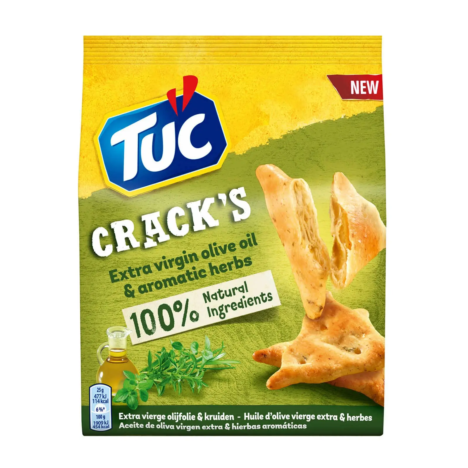 Galletas Lu | Galletas Crack'S Grissini Olivas y Hierbas | Galletas Lu | Galletas belgas | 3,5 onzas en total