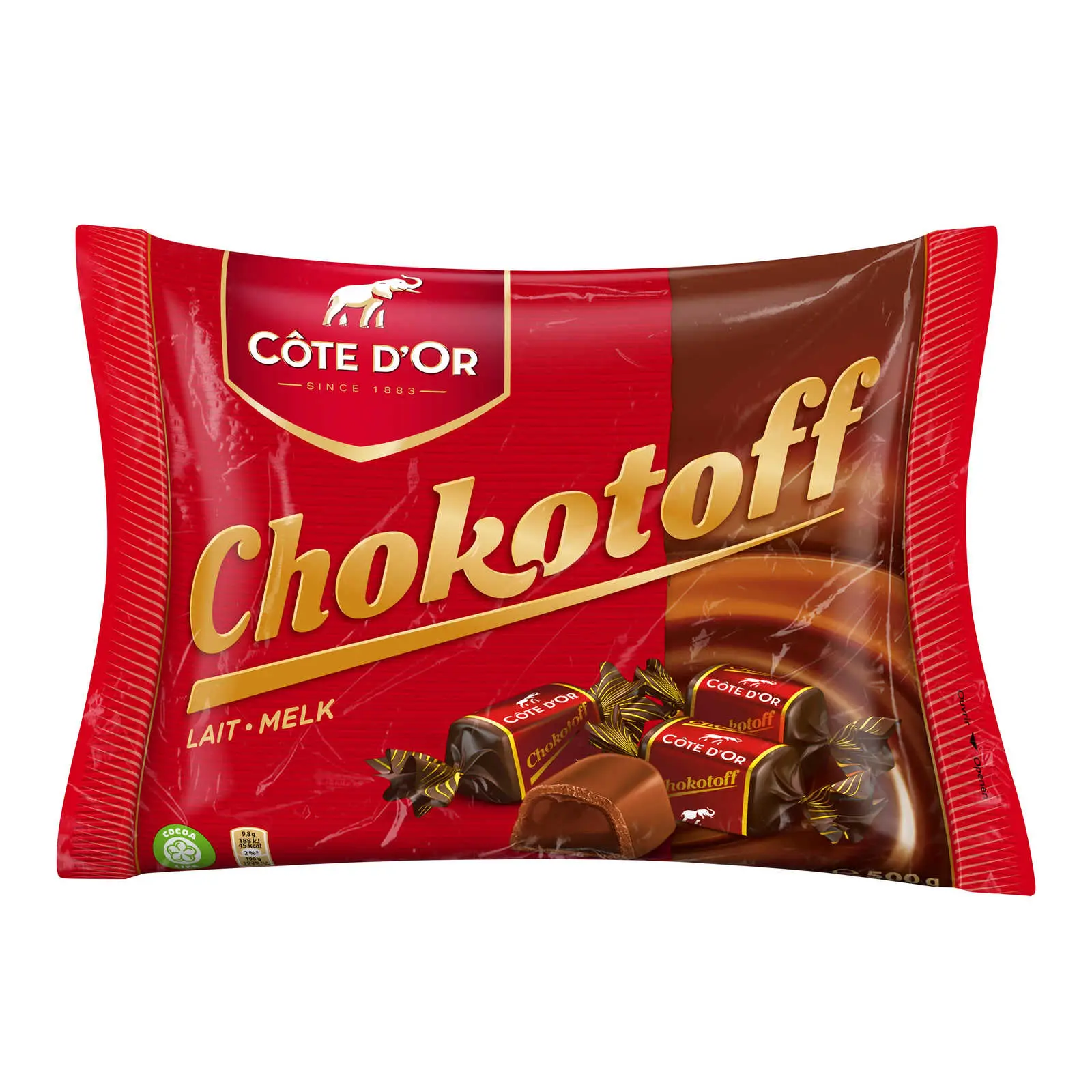 Chocolate belga Côte D'Or | Caramelos de chocolate con leche y caramelo Chokotoff | Chocolates Côte D'Or | Chocolates belgas elaborados en Bélgica Côte D'Or | 17,6 onzas en total