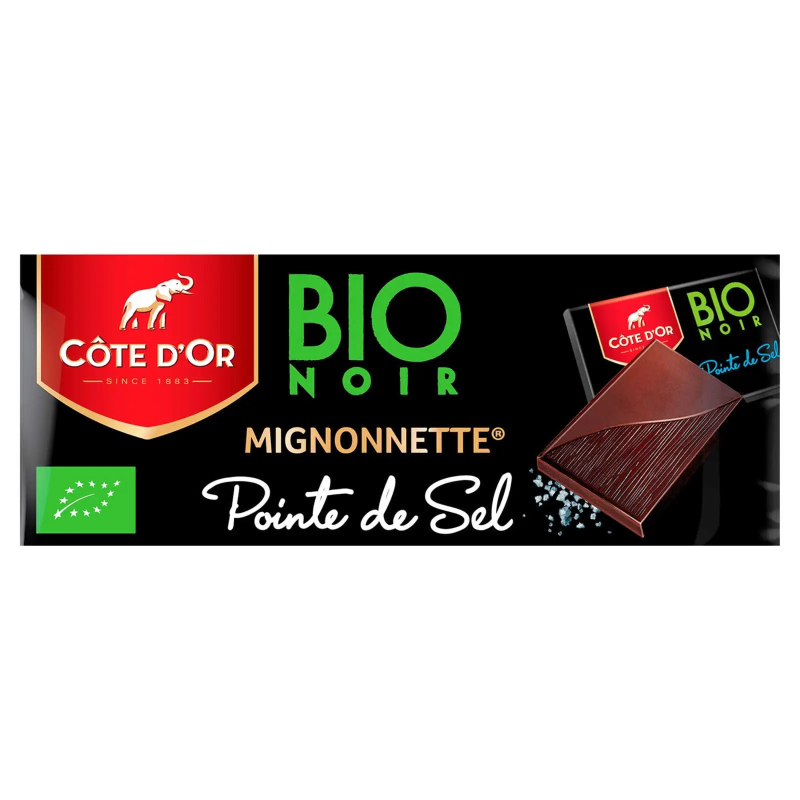 Chocolate Belga Côte D Or | Bio Noir Mignonnette Sal Marinho | Chocolates Côte D'Or | Chocolates Belgas Fabricados na Bélgica Côte D'Or | 6,3 onças no total