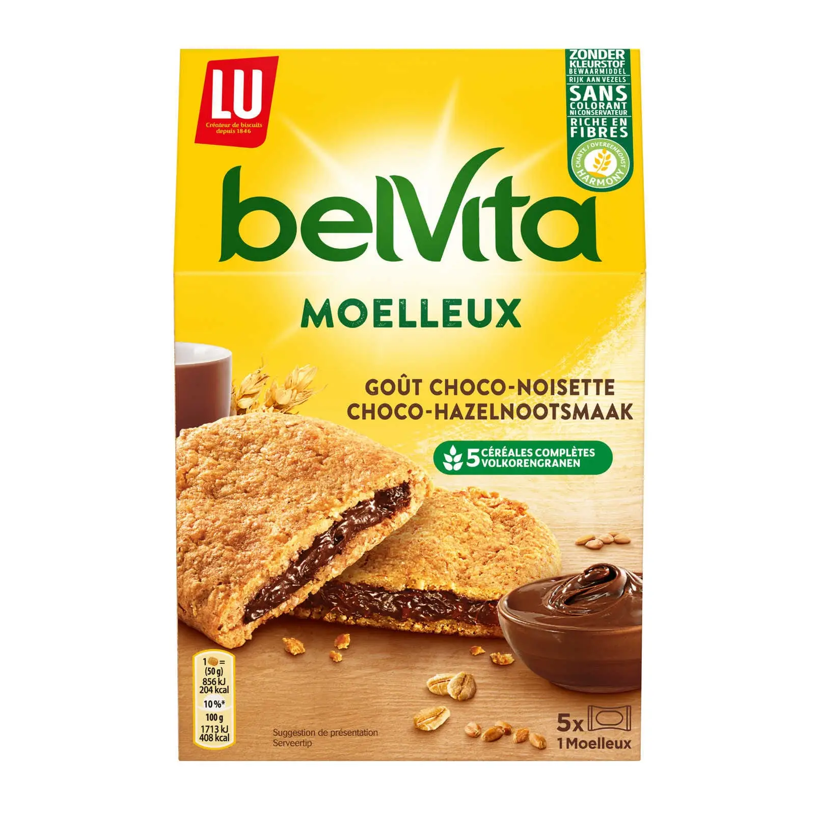 Biscuits Lu | Belvita Moelleux Choco-Noisette | Biscuits Lu | Biscuits belges | 8,8 onces au total