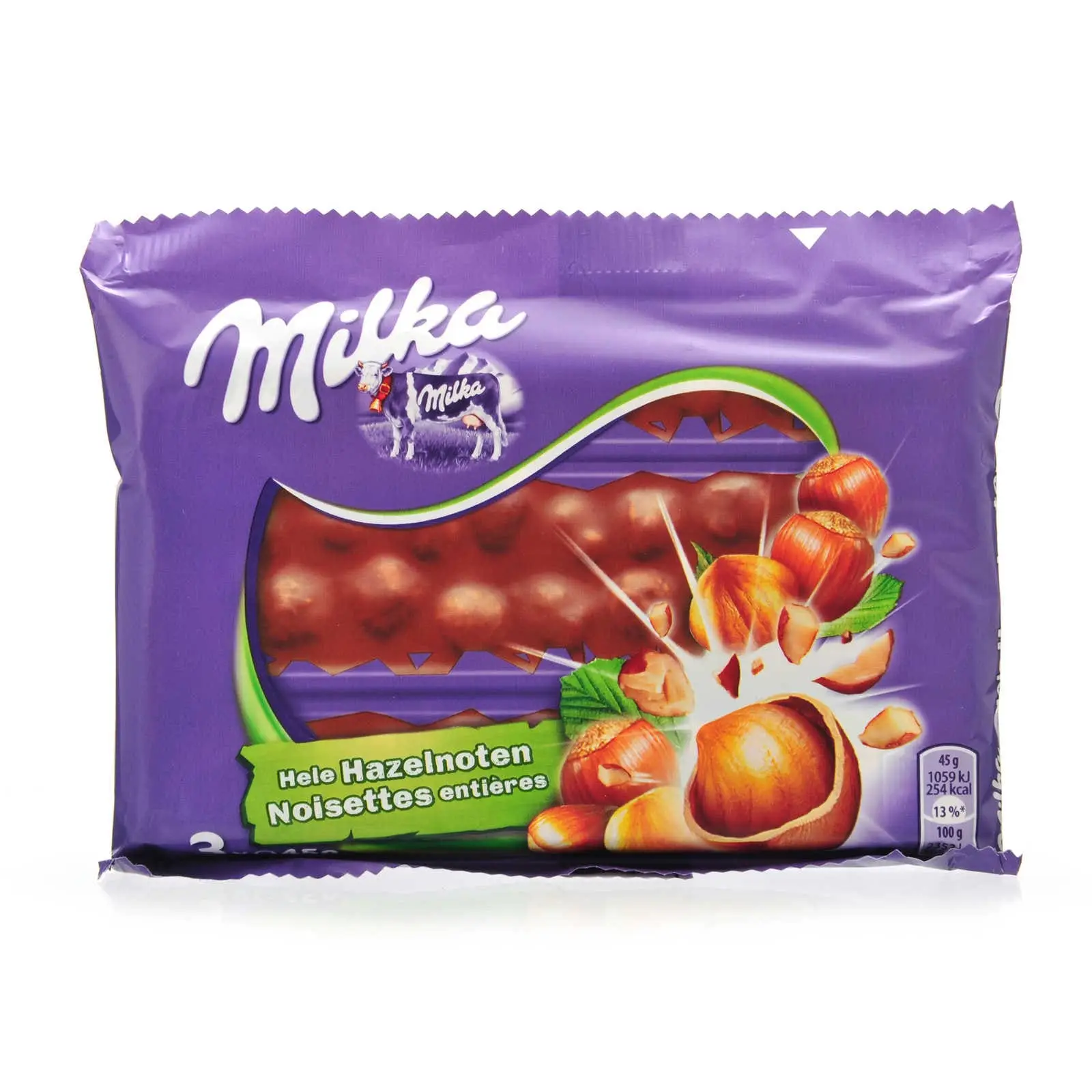 Milka Chocolate Candy | Milk Chocolate Bar With Whole Nuts 3 Bars | Milka Bars | Milka Candy | 4,7 Ounce Total