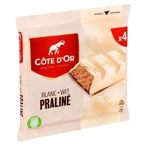 Côte D Or Belgische Schokolade | Weiße Schokoladentafel Praline 4er-Pack | Côte D'Or Schokolade | Belgische Schokolade hergestellt in Belgien Côte D'Or | Insgesamt 6,4 Unzen – Bild 2