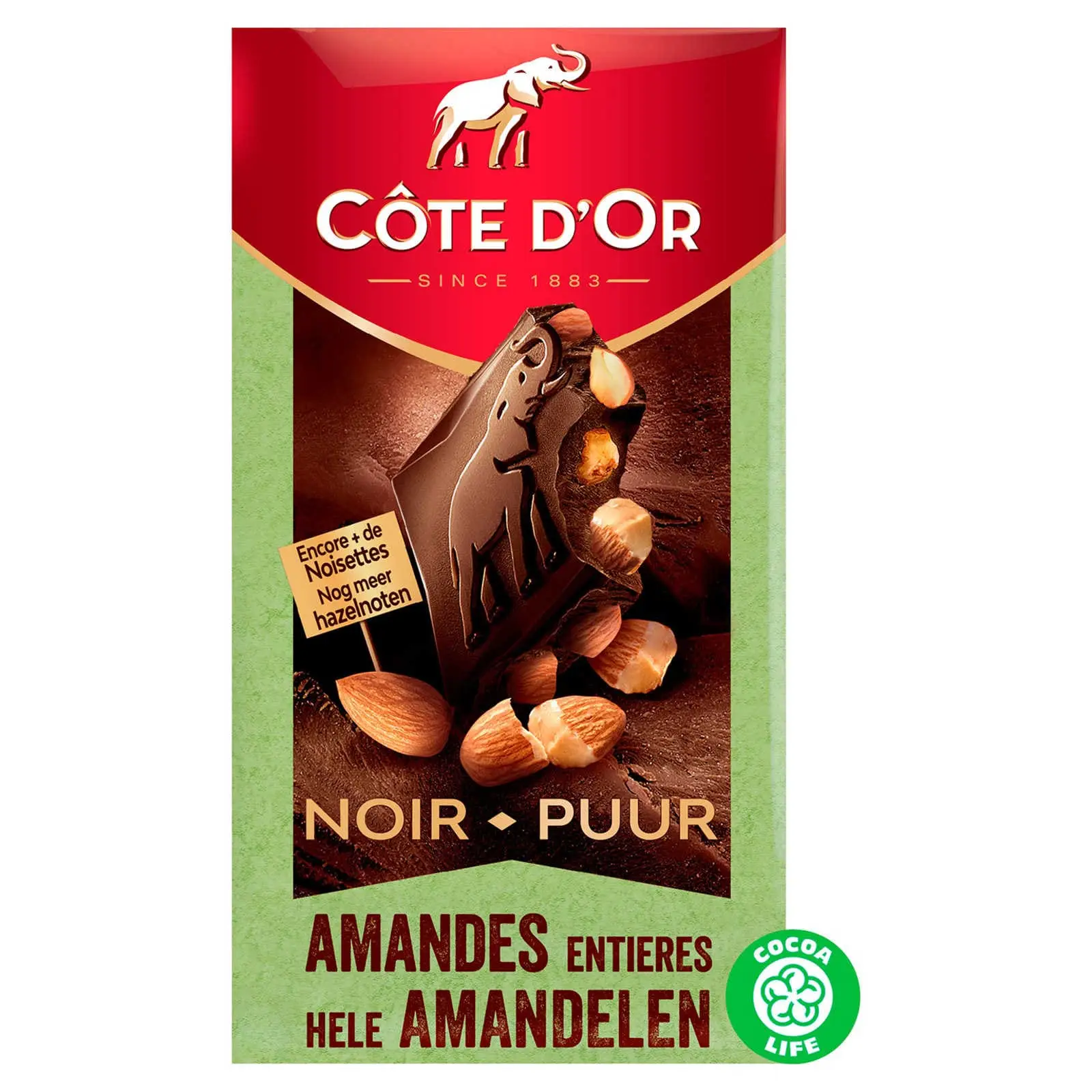 Chocolate Belga Côte D Or | Tabuleiro de Chocolate Negro com Amêndoas | Chocolates Côte D'Or | Chocolates Belgas Fabricados na Bélgica Côte D'Or | 6,3 onças no total