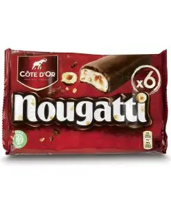 Côte D Or Belgian Chocolate | Nougatti Milk Chocolate Bar Nouga 6-Pack | Côte D'Or Chocolates | Belgian Chocolates Made In Belgium Côte D'Or | 6,3 Ounce Total