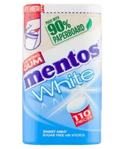 Mentos Gum | Kaugummi White Sweet Mint zuckerfrei mit Xylitol 110 Stück | Mentos Kaugummi | Mentos Süßigkeiten | 5,8 Unzen insgesamt