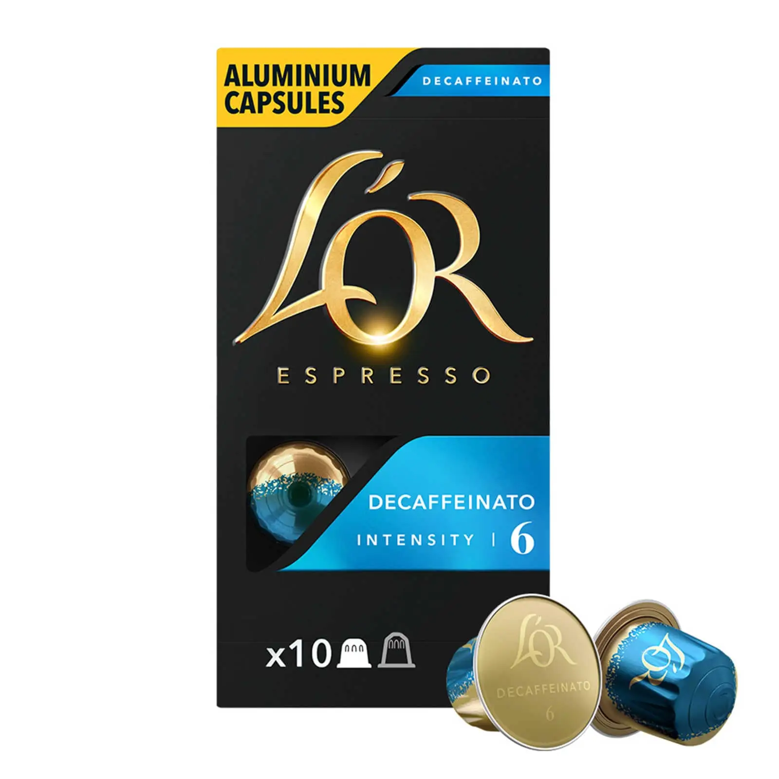 L'Or Coffee Pods | Coffee Capsules Espresso Decaffeinato Intensity 6 Nespr | L'Or Espresso Capsules | L'Or Espresso Pods | 1,8 Ounce Total