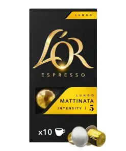 L'Or Coffee Pods | Espresso Lungo Mattinata 10 Capsules | L'Or Espresso Capsules | L'Or Espresso Pods | 1,8 Ounce Total