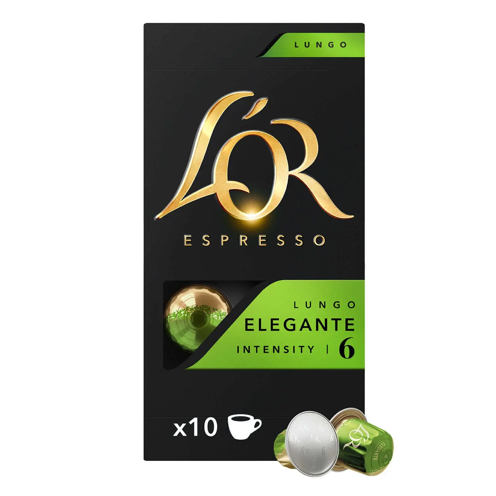 L'Or Coffee Pods | Coffee Capsules Lungo Elegante Intensity 6 Nespr | L'Or Espresso Capsules | L'Or Espresso Pods | 1,8 Ounce Total