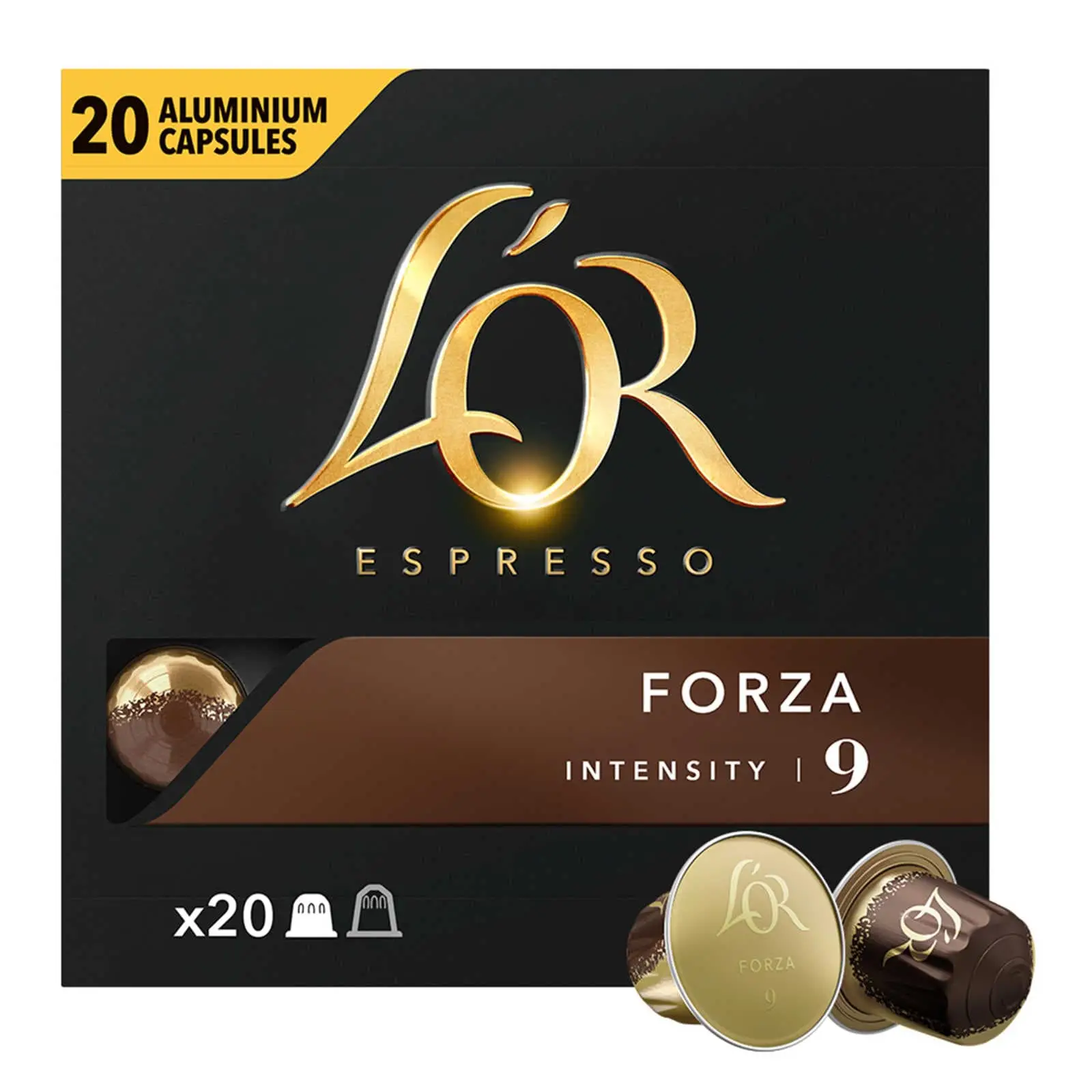 L'Or Coffee Pods | Coffee Pods S Espresso Forza Intensity 9 Nespr | L'Or Espresso Capsules | L'Or Espresso Pods | 3,6 Ounce Total