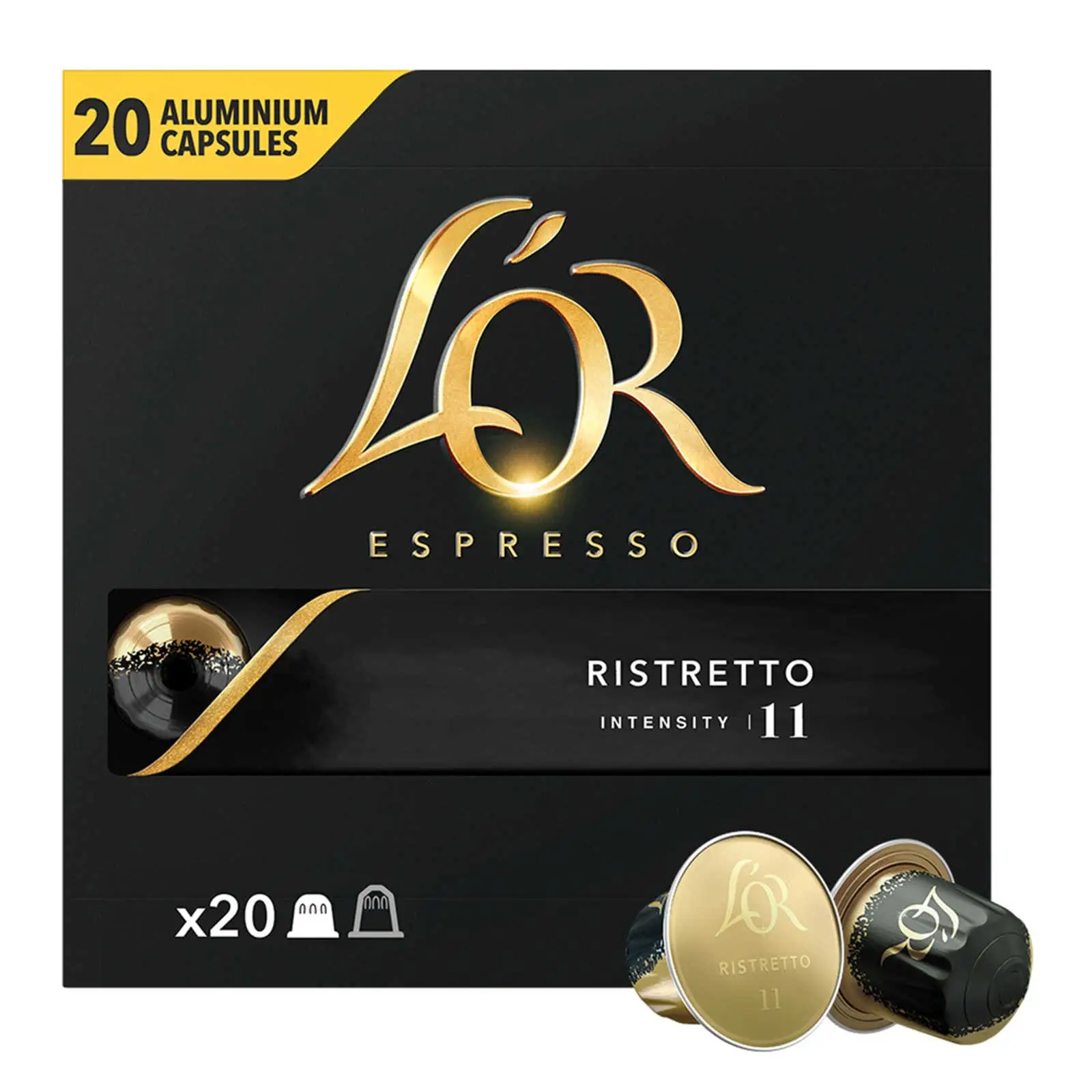 L'Or Coffee Pods | Coffee Capsules Espresso Ristretto Intensity 11 Nespr | L'Or Espresso Capsules | L'Or Espresso Pods | 3,6 Ounce Total