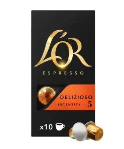 L'Or Coffee Pods | Coffee Capsules Espresso Delizioso Intensity 5 Nespr | L'Or Espresso Capsules | L'Or Espresso Pods | 1,8 Ounce Total