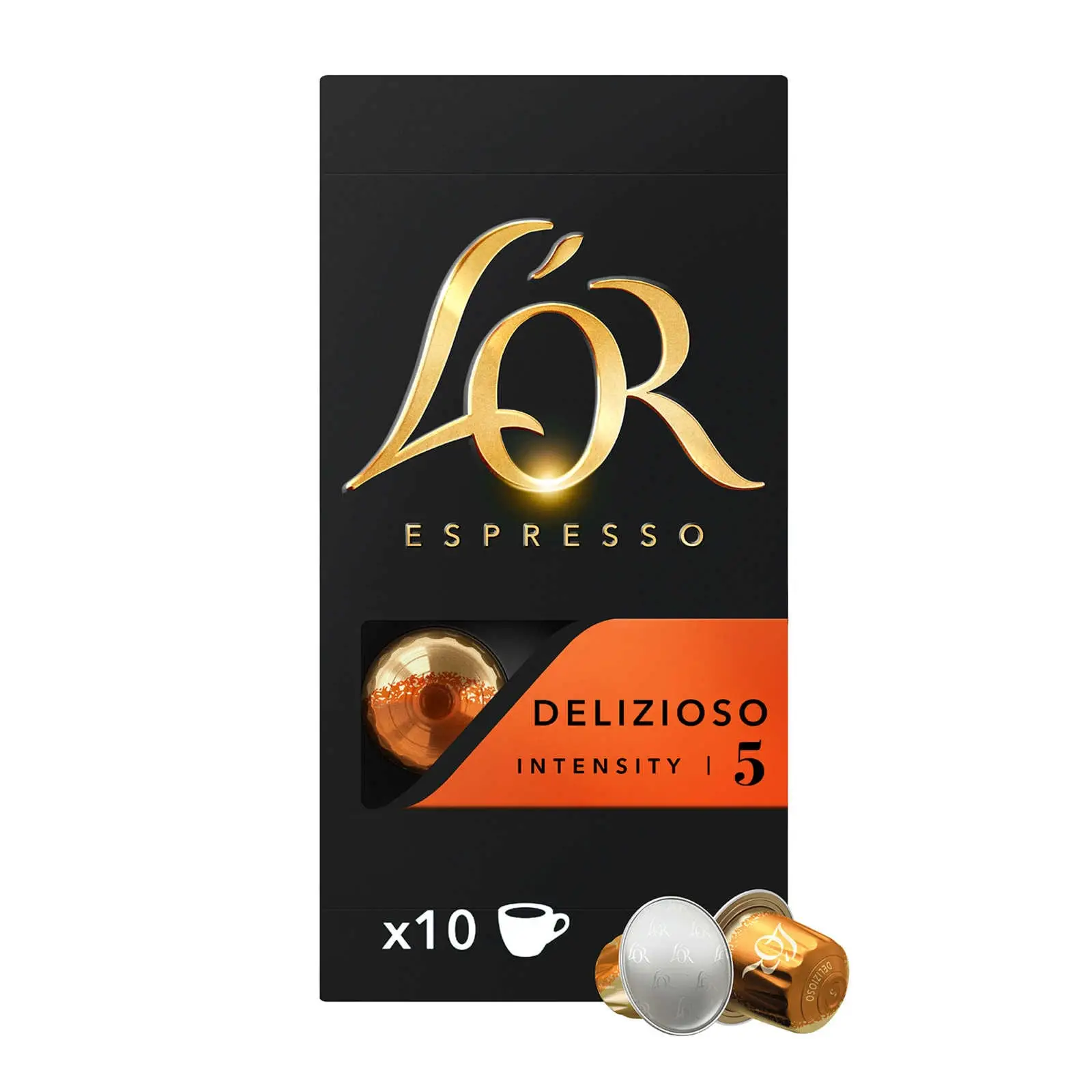 Dosettes de café L'Or | Capsules de café Espresso Delizioso Intensité 5 Nespr | Capsules Espresso L'Or | Dosettes Espresso L'Or | 1,8 once au total
