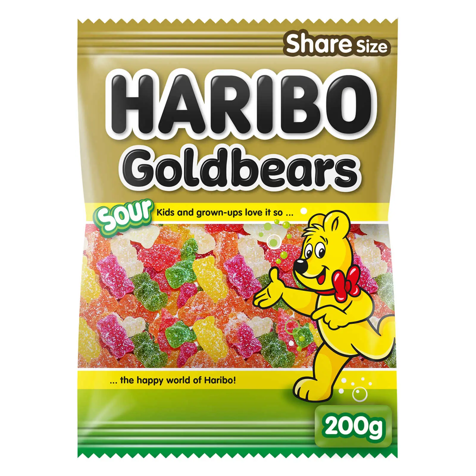 Doces Haribo | Goldbears Sour | Gomas Haribo | Doces Haribo | 7 onças no total