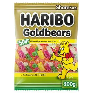 Doces Haribo | Goldbears Sour | Gomas Haribo | Doces Haribo | 7 onças no total - Image 2