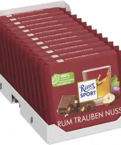Chocolat Ritter Sport | Ritter Sport Variety Rum Grape Nut | Chocolat Ritter | Tablettes de chocolat allemand | 42,3 onces au total