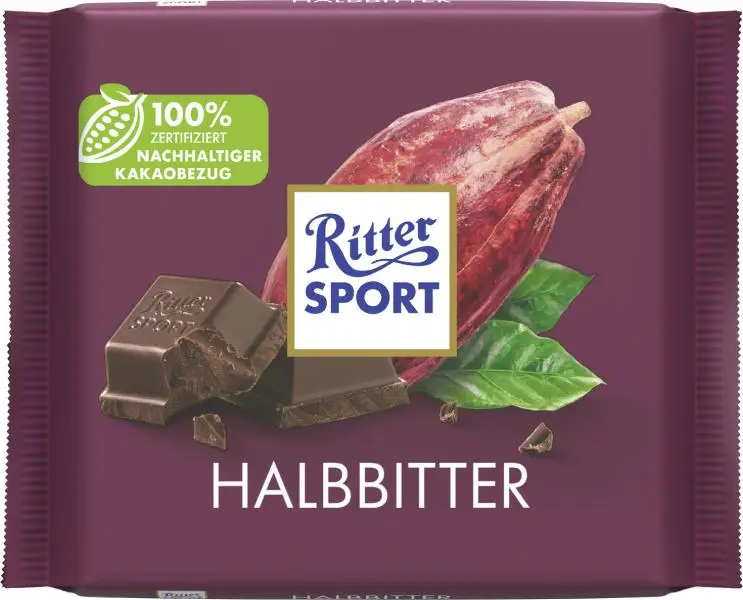 Chocolate Ritter Sport | Ritter Sport Colorful Semi-Bitter | Chocolate Ritter | Barras de chocolate alemãs | 3,5 onças no total