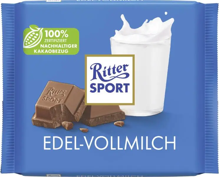 Chocolate Ritter Sport | Ritter Sport Leite Inteiro Precioso | Chocolate Ritter | Barras de Chocolate Alemãs | 3,5 onças no total
