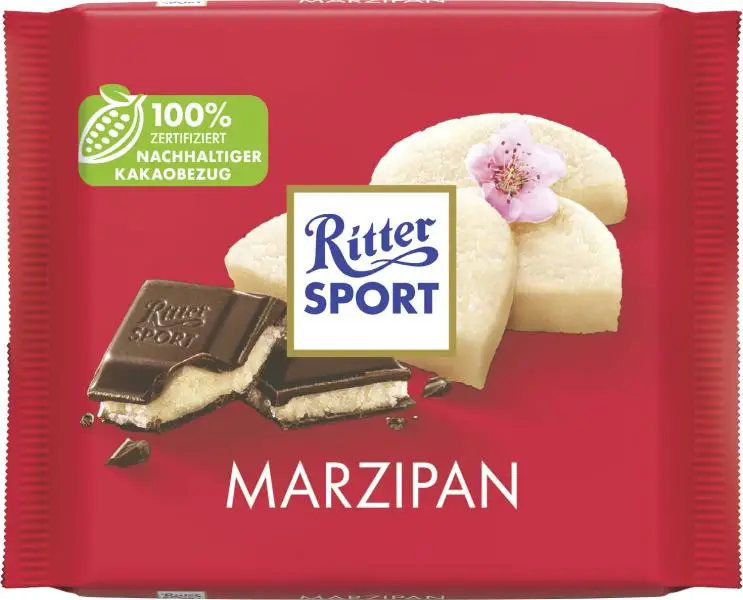 Ritter Sport Chocolate | Ritter Sport With Marzipan | Ritter Chocolate | German Chocolate Bars | 3,5 Ounce Total