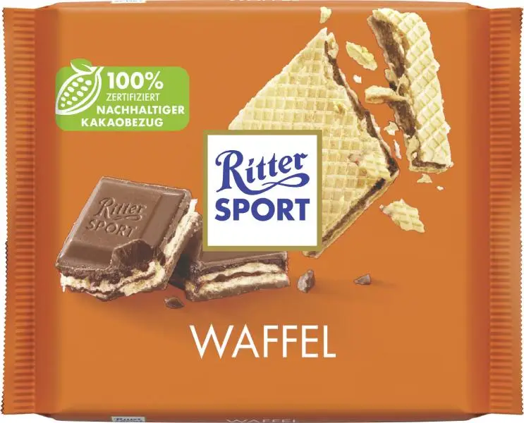 Chocolate Ritter Sport | Ritter Sport com Wafer | Chocolate Ritter | Barras de chocolate alemãs | 3,5 onças no total