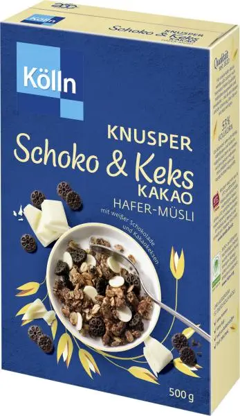 Cereais Kölln | Biscoito de cacau | Muesli Kölln | Musli Kölln | 17,6 onças no total