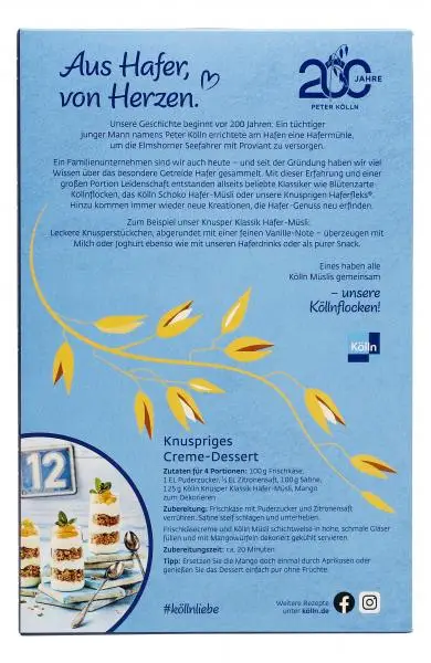 Cereais Kölln | Muesli de aveia clássico crocante Kölln | Muesli Kölln | Musli Kölln | 21,1 onças no total - Image 3
