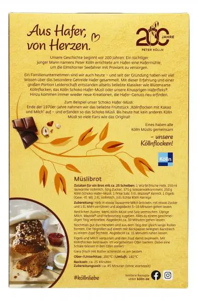 Cereais Kölln | Muesli Chocolate | Muesli Kölln | Musli Kölln | 21,1 onças no total - Image 3