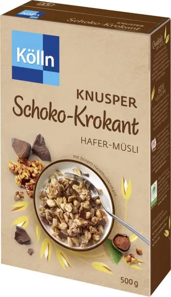 Cereais Kölln | Muesli de aveia crocante com chocolate Kölln | Muesli Kölln | Musli Kölln | 21,1 onças no total