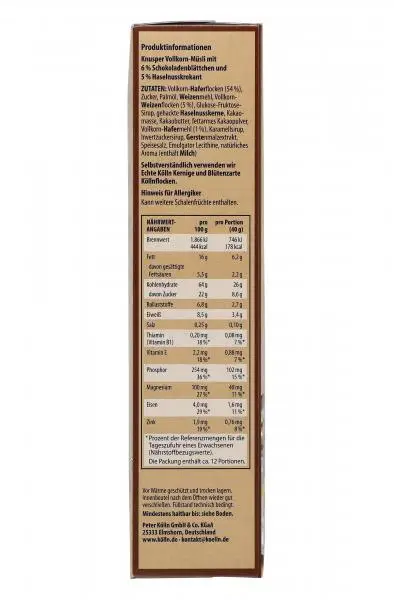 Cereais Kölln | Muesli de aveia crocante com chocolate Kölln | Muesli Kölln | Musli Kölln | 21,1 onças no total - Image 2
