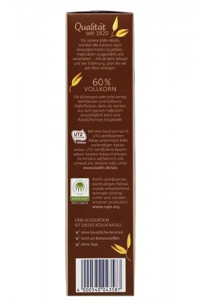 Cereais Kölln | Muesli de aveia crocante com chocolate Kölln | Muesli Kölln | Musli Kölln | 21,1 onças no total - Image 4
