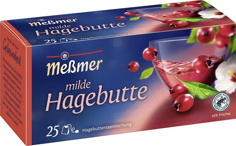 Chá Messmer Alemanha | Mistura suave de roseira brava Messmer | Chá Messmer | Chá da Alemanha | 2,6 onças no total
