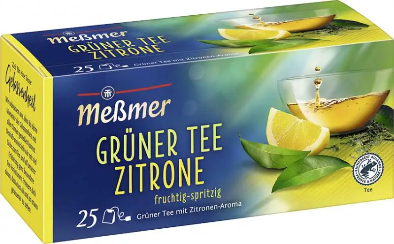 Chá Messmer Alemanha | Meßmer Green Tea Lemon | Messmer Tee | Chá da Alemanha | 1,5 onças no total