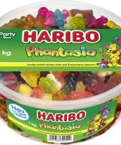 Bonbons HARIBO | Boîte HARIBO Phantasia Party | Bonbons gélifiés HARIBO | Bonbons gélifiés HARIBO | 35,2 onces au total