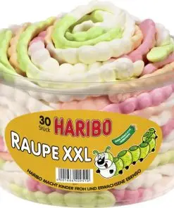 Doces HARIBO | HARIBO Caterpillar Xxl | Gomas HARIBO | Doces de goma HARIBO | 33,8 onças no total