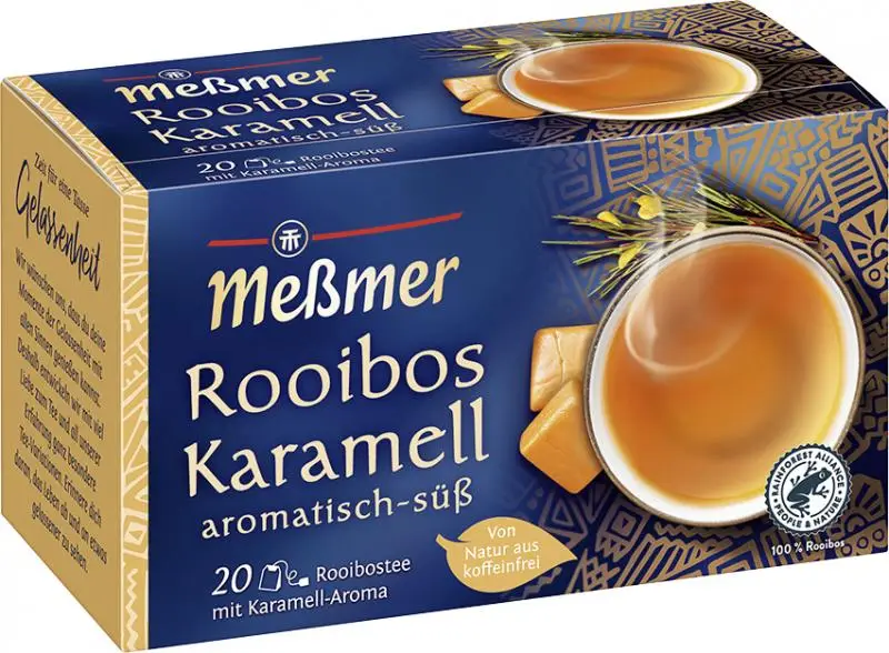 Chá Messmer Alemanha | Meßmer Rooibos Caramelo | Messmer Tee | Chá da Alemanha | 1,4 onças no total