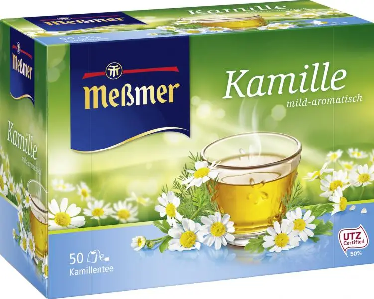Chá Messmer Alemanha | Chá Messmer Camomila | Messmer Tee | Chá da Alemanha | 2,6 onças no total